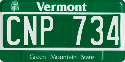 VT license plate CNP734