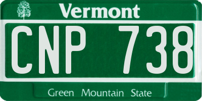 VT license plate CNP738