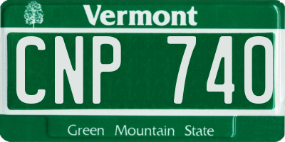 VT license plate CNP740