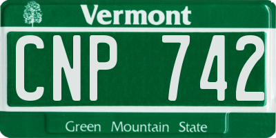 VT license plate CNP742