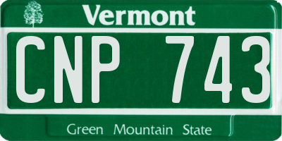 VT license plate CNP743