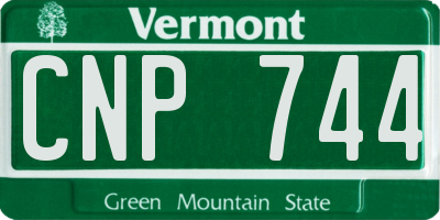 VT license plate CNP744