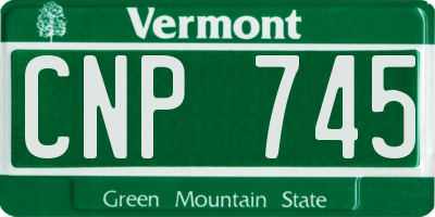 VT license plate CNP745