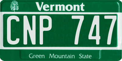 VT license plate CNP747