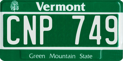 VT license plate CNP749