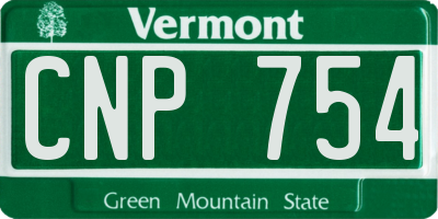 VT license plate CNP754