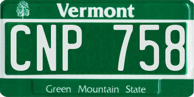 VT license plate CNP758