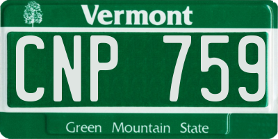 VT license plate CNP759
