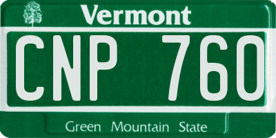 VT license plate CNP760