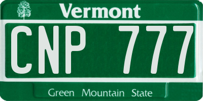VT license plate CNP777