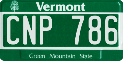 VT license plate CNP786