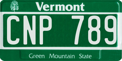 VT license plate CNP789
