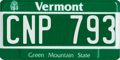 VT license plate CNP793
