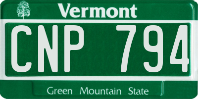 VT license plate CNP794