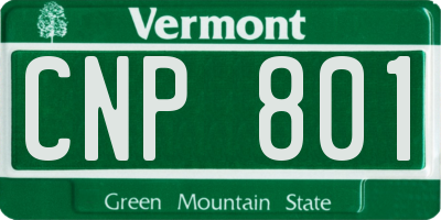 VT license plate CNP801