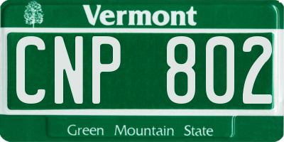 VT license plate CNP802