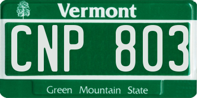 VT license plate CNP803