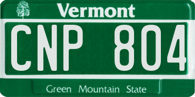 VT license plate CNP804