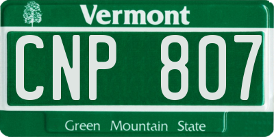 VT license plate CNP807