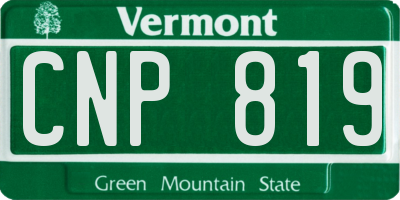 VT license plate CNP819
