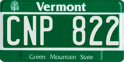 VT license plate CNP822