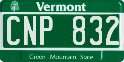 VT license plate CNP832