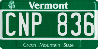 VT license plate CNP836