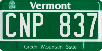 VT license plate CNP837