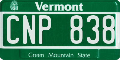 VT license plate CNP838