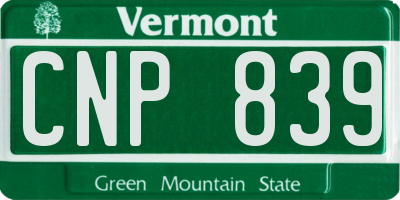 VT license plate CNP839