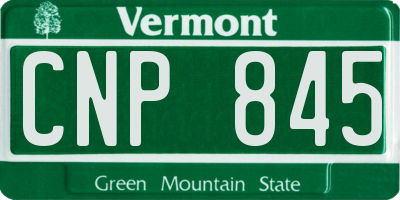 VT license plate CNP845