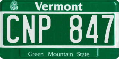 VT license plate CNP847