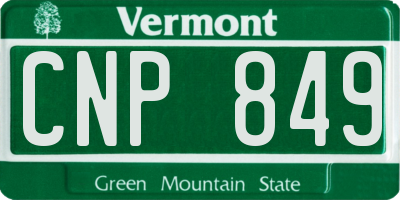 VT license plate CNP849