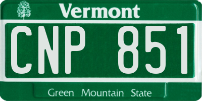 VT license plate CNP851