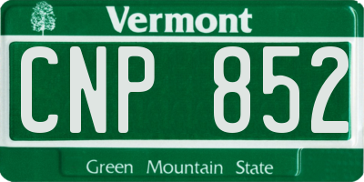 VT license plate CNP852