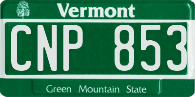 VT license plate CNP853