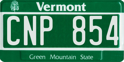 VT license plate CNP854
