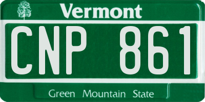 VT license plate CNP861