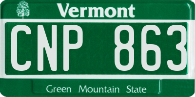 VT license plate CNP863