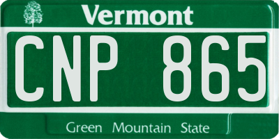 VT license plate CNP865