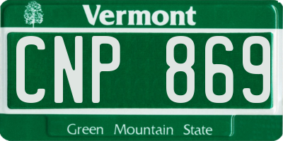 VT license plate CNP869