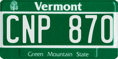 VT license plate CNP870