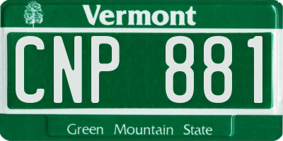 VT license plate CNP881