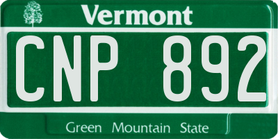 VT license plate CNP892