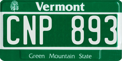 VT license plate CNP893