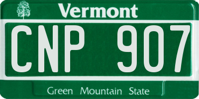 VT license plate CNP907