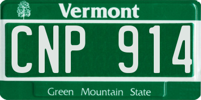 VT license plate CNP914