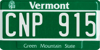VT license plate CNP915