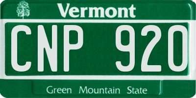 VT license plate CNP920