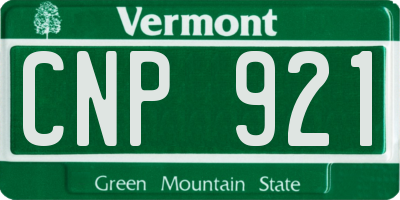 VT license plate CNP921